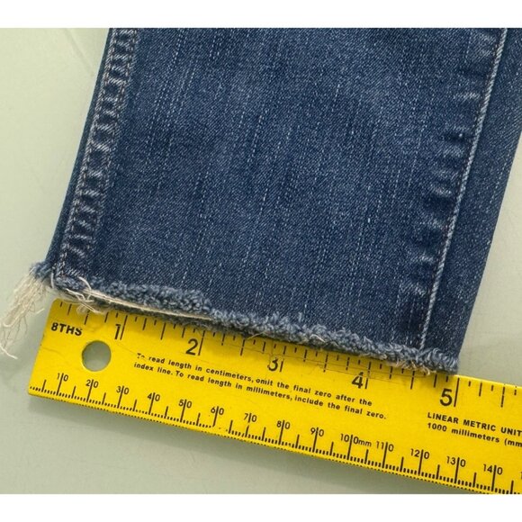 Madewell High Rise Skinny Women's Jeans 32T 32 Tall Raw Hem Stretch Dark Wash - Picture 10 of 14